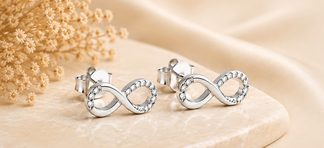 Silverelle infinity sterling silver earrings