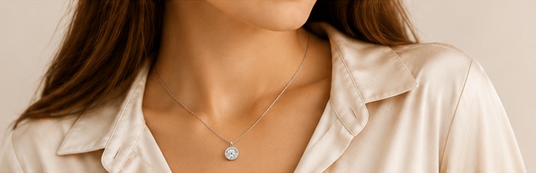 Silverelle sterling silver necklace styled for everyday wear