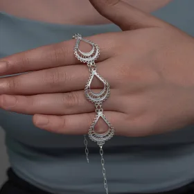 925 Sterling Silver Moon Dance Filigree Bracelet for Women | Handmade Celestial Crescent Jewelry - image 4 thumbnail