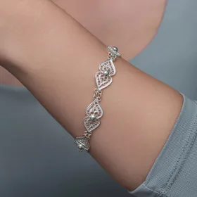 925 Sterling Silver Filigree Leaf Bracelet for Women | Handcrafted Nature Inspired Artisan Jewelry - image 4 thumbnail