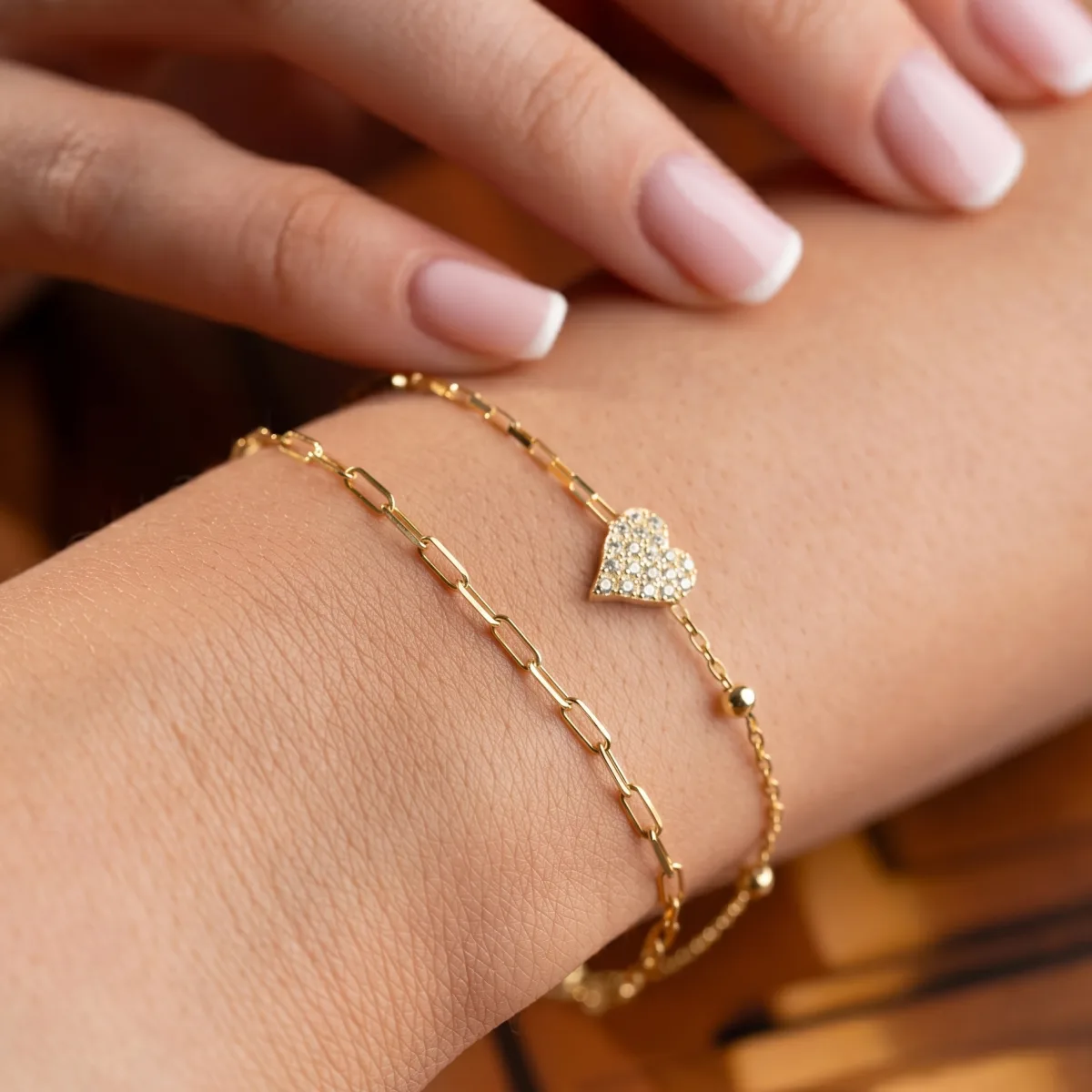 Sterling Silver Heart Chain Bracelet for Women | Minimalist Adjustable Love Jewelry