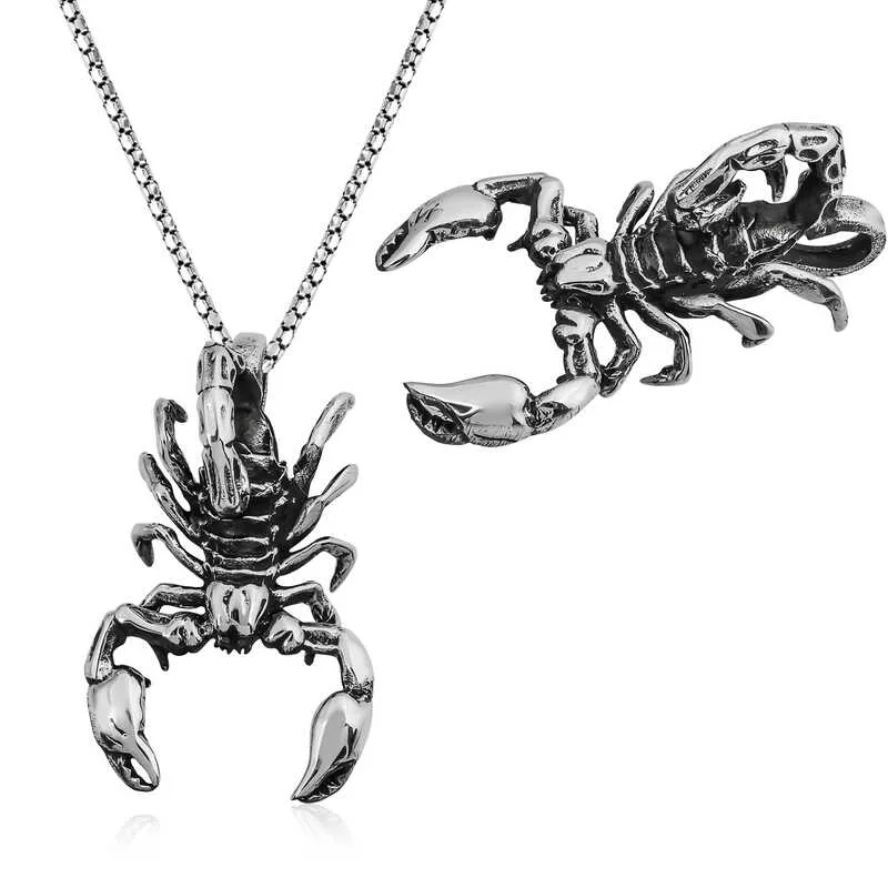Oxidized Sterling Silver Anchor Pendant Necklace for Men