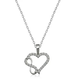 Sterling Silver Heart Infinity Necklace for Women | Rhodium Plated Romantic Pendant Necklace thumbnail