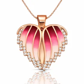 Personalized Sterling Silver Rose Gold Plated Heart Name Necklace for Women – Custom Zircon Love Pendant thumbnail