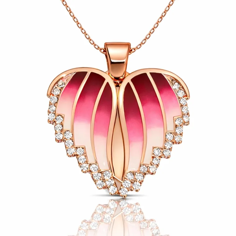 Personalized Sterling Silver Rose Gold Plated Heart Name Necklace for Women – Custom Zircon Love Pendant