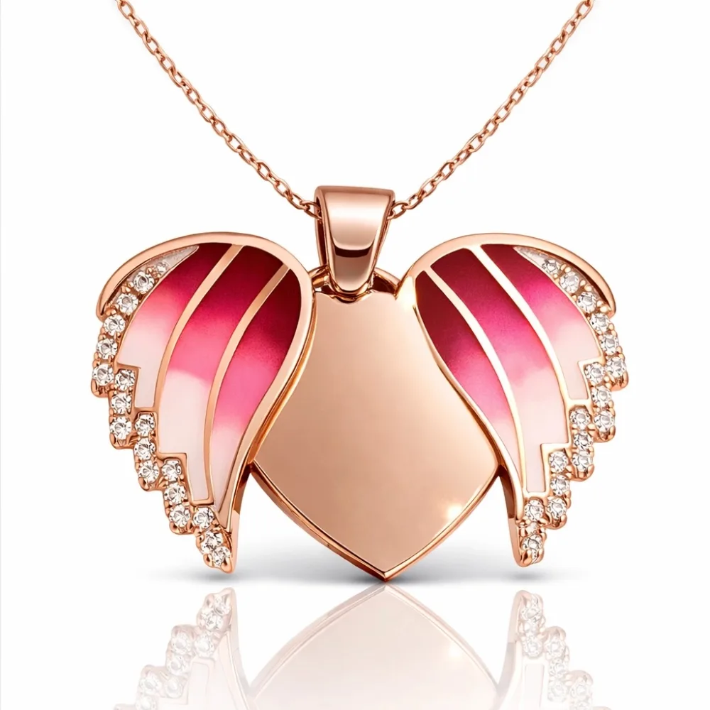 Personalized Sterling Silver Rose Gold Plated Heart Name Necklace for Women – Custom Zircon Love Pendant - image 2