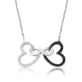 Rhodium Plated Sterling Silver Double Heart Infinity Necklace for Women – Symbol of Eternal Love and Connection - image 2 thumbnail