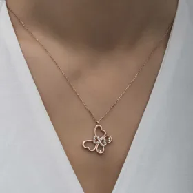 Rose Gold Plated Sterling Silver Infinity Butterfly Necklace for Women – Zircon Stone Elegant Pendant Jewelry - image 3 thumbnail