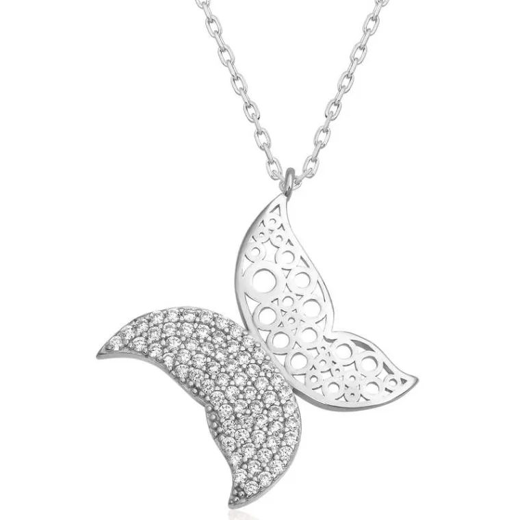 Sterling Silver Butterfly Necklace for Women