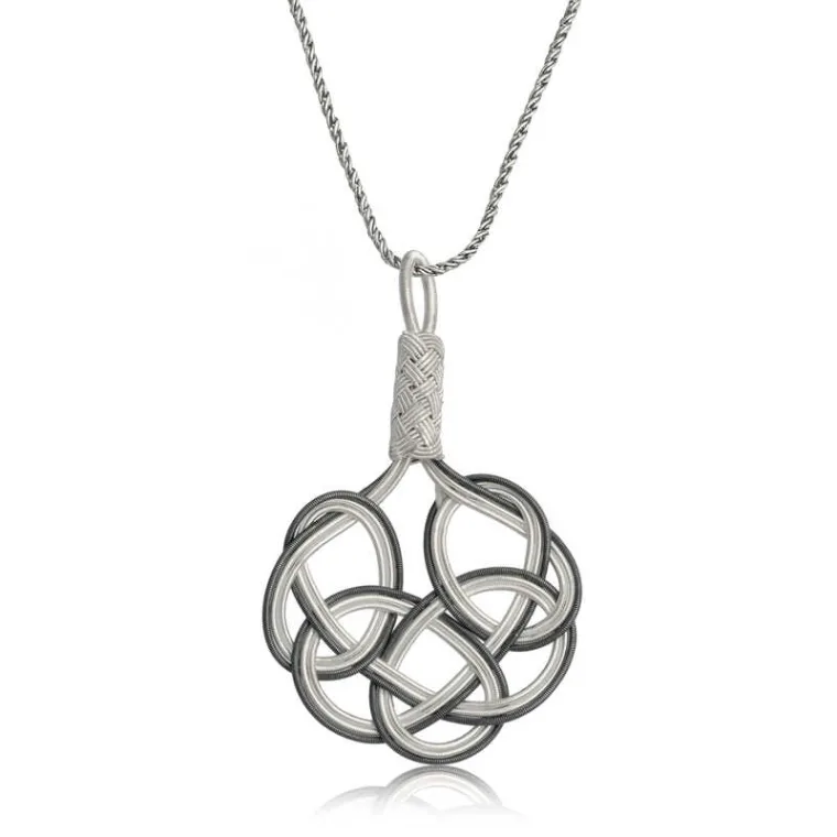 Handmade Kazaziye Sterling Silver Woven Necklace for Women