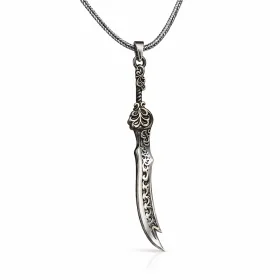 Oxidized Sterling Silver Zulfikar Sword Necklace - image 2 thumbnail