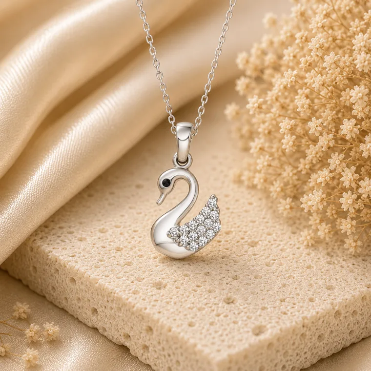 Sterling Silver Elegant Swan Necklace for Women