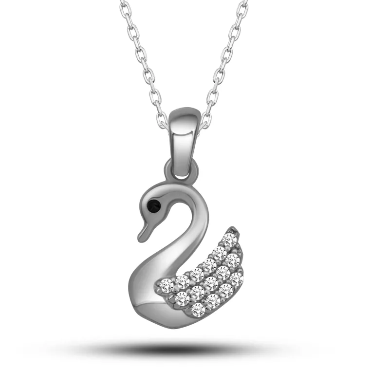 Sterling Silver Elegant Swan Necklace for Women alternate view