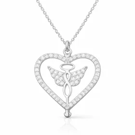 Sterling Silver Winged Infinity Heart Necklace with Zircon Stones for Women - image 2 thumbnail