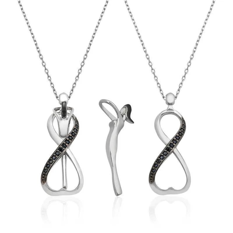 Sterling Silver Infinity Love Necklace for Women | Zircon Stone Romantic Pendant Necklace