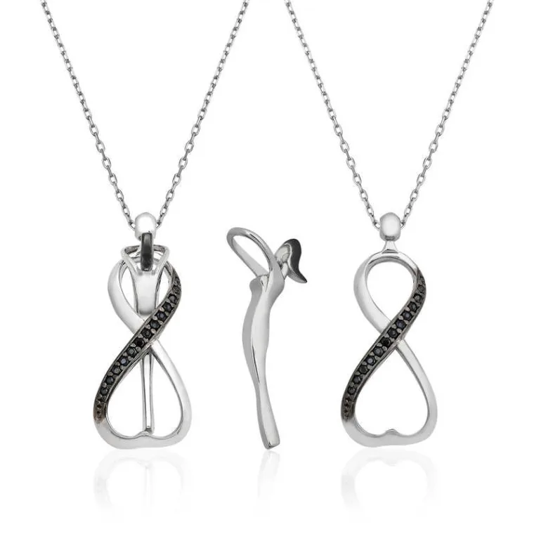 Sterling Silver Infinity Love Necklace for Women