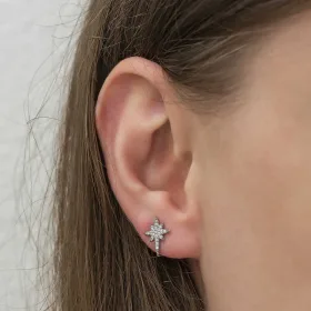 Sterling Silver Sparkling North Star Zircon Stud Earrings for Women – Minimal Elegant Celestial Jewelry - image 3 thumbnail