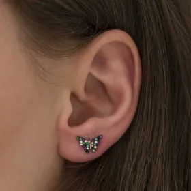 Sterling Silver Mixed Butterfly Earrings for Women | Colorful Zircon Stud Earrings - image 2 thumbnail