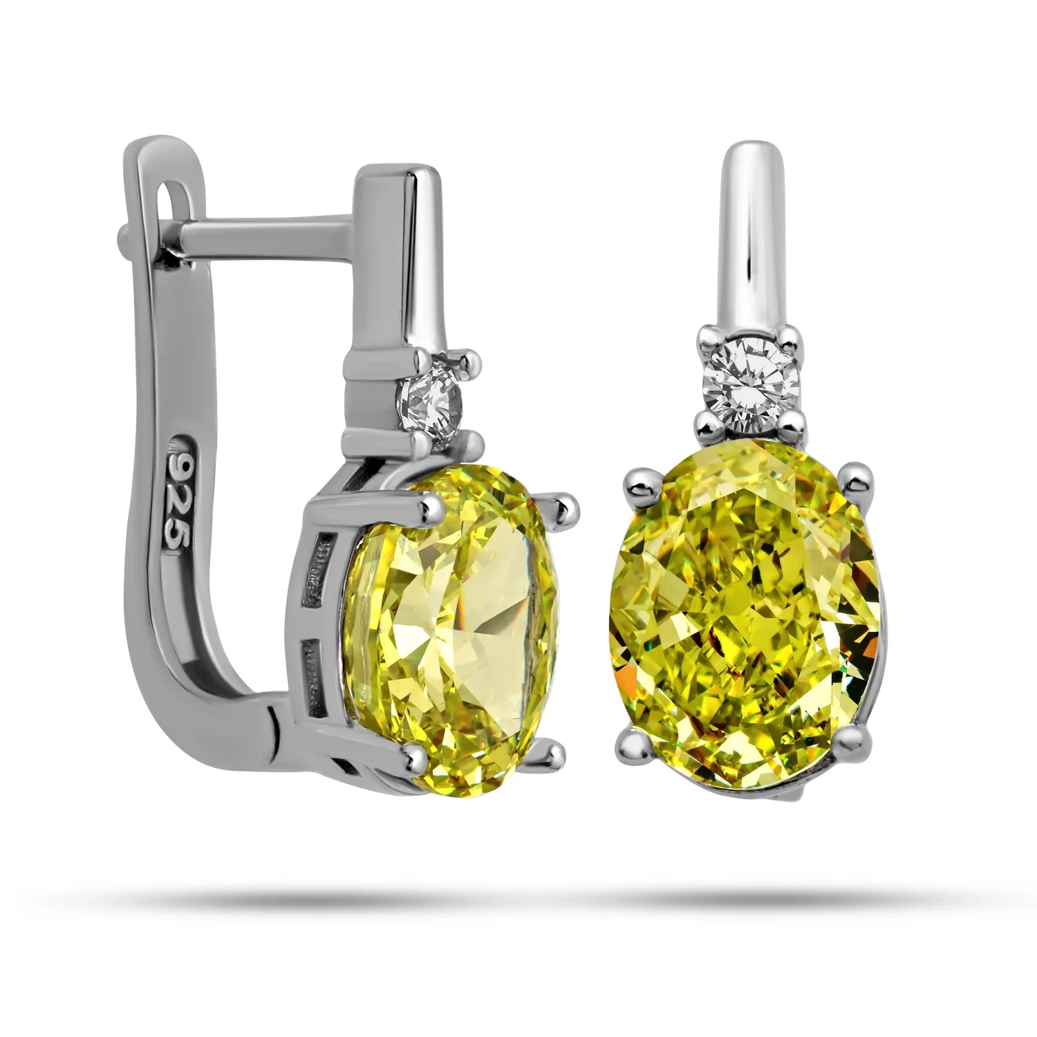 Sterling Silver Ice Cut Oval Pink Zircon Earrings for Women – Elegant Sparkling Drop Jewelry