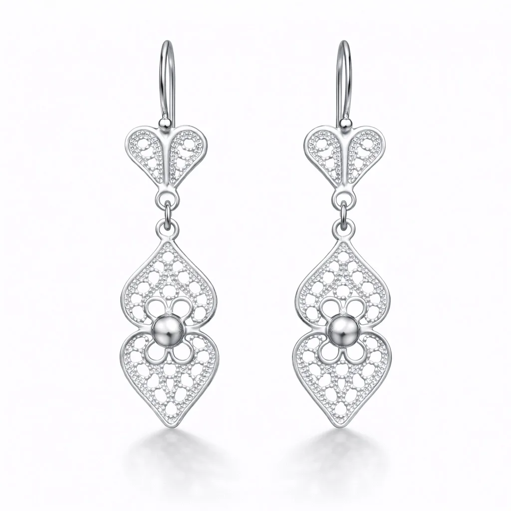 925 Sterling Silver Zircon Flower Earrings for Women