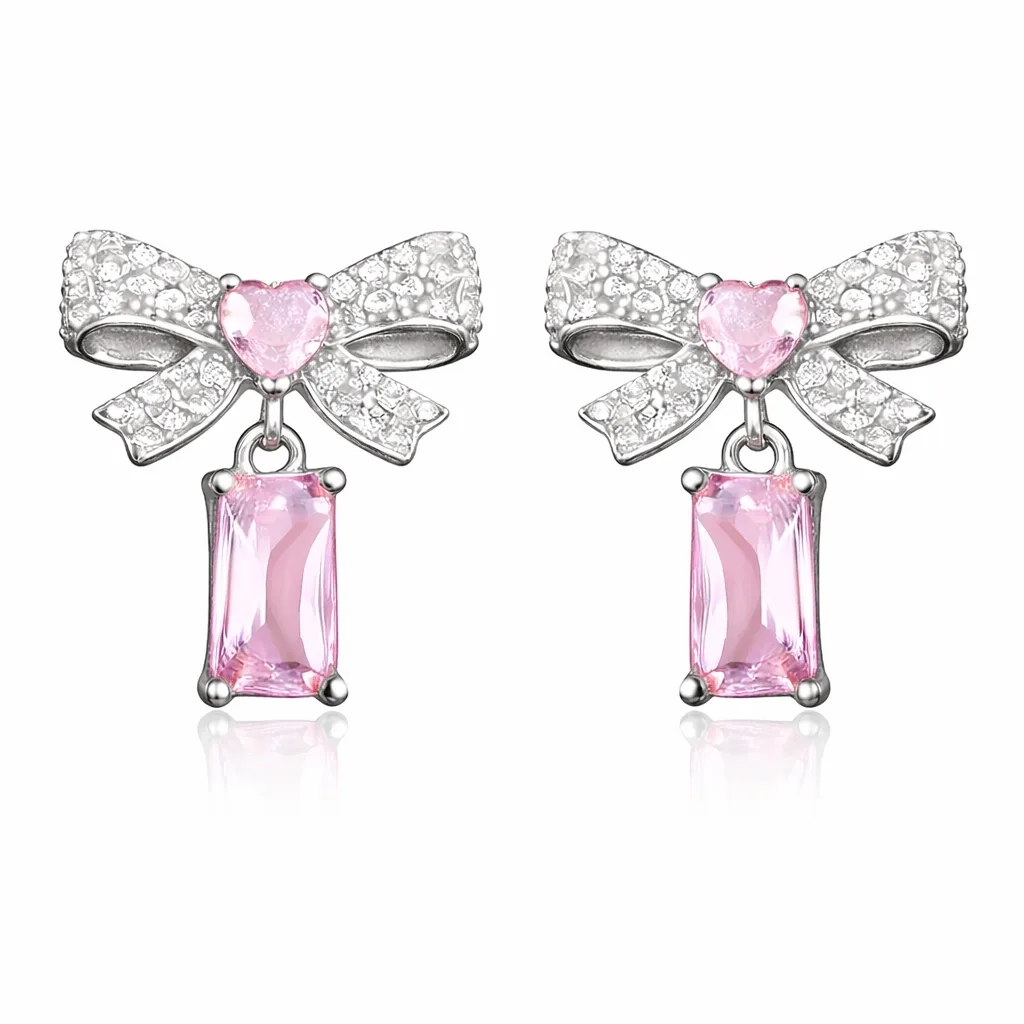 925 Sterling Silver Zircon Flower Earrings for Women