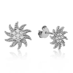Rhodium Plated Sterling Silver Sun Stud Earrings for Women with White Zircon Stones – Symbol of Light, Power and Energy - image 2 thumbnail