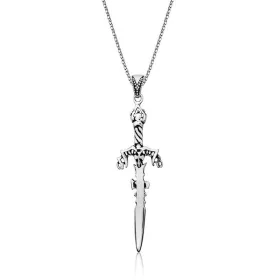 Oxidized Sterling Silver Sword Pendant Necklace for Men – Warrior Inspired Statement Jewelry - image 2 thumbnail