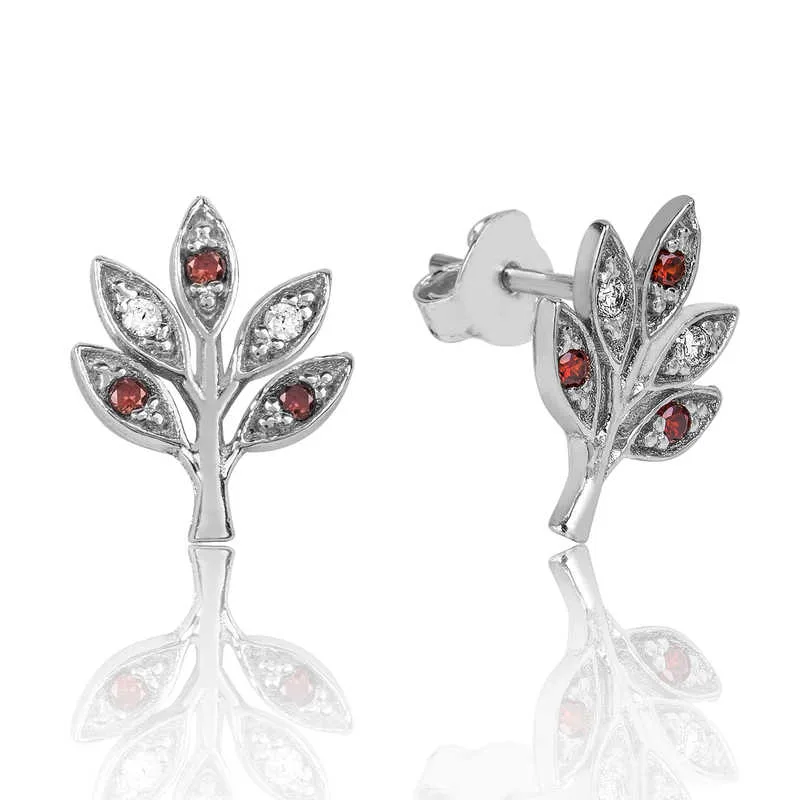 Sterling Silver Love Branch Zircon Stud Earrings for Women – Elegant Romantic Minimal Jewelry - image 2