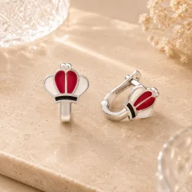 Sterling Silver Red Crown Stud Earrings for Kids | Princess Design Children’s Jewelry thumbnail