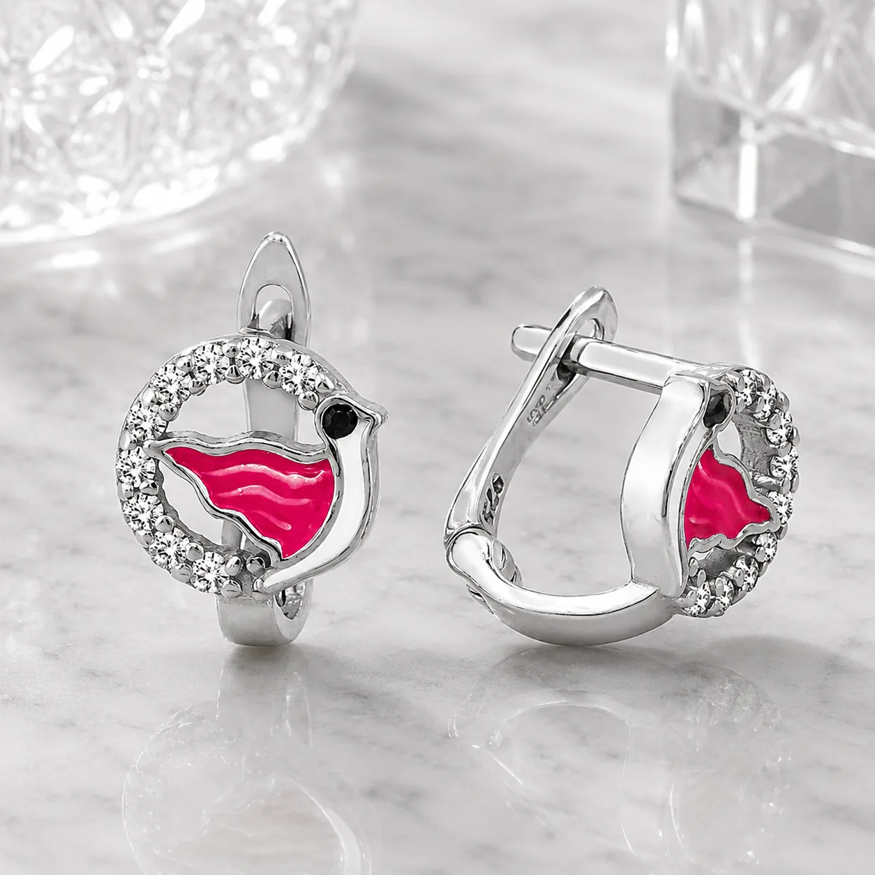 925 Sterling Silver Zircon Flower Earrings for Women