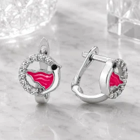 Sterling Silver Bird Stud Earrings for Kids | Rhodium Plated Children’s Earrings thumbnail