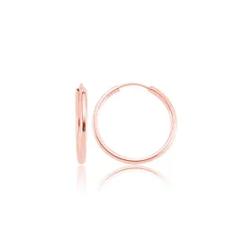 Rose Gold Plated Sterling Silver Hoop Earrings for Women | Classic Minimalist Hoop Earrings - image 2 thumbnail