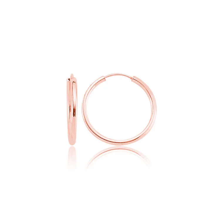 Rose Gold Plated Sterling Silver Hoop Earrings for Women alternate view