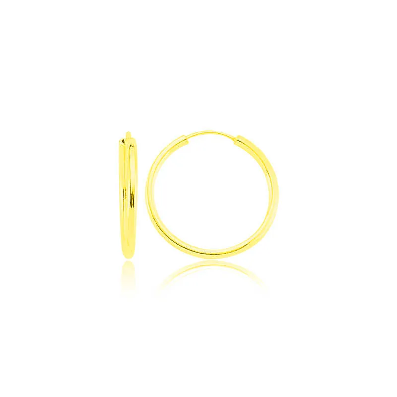 Gold Plated Sterling Silver Hoop Earrings for Women | Classic Minimalist Hoop Earrings - image 2