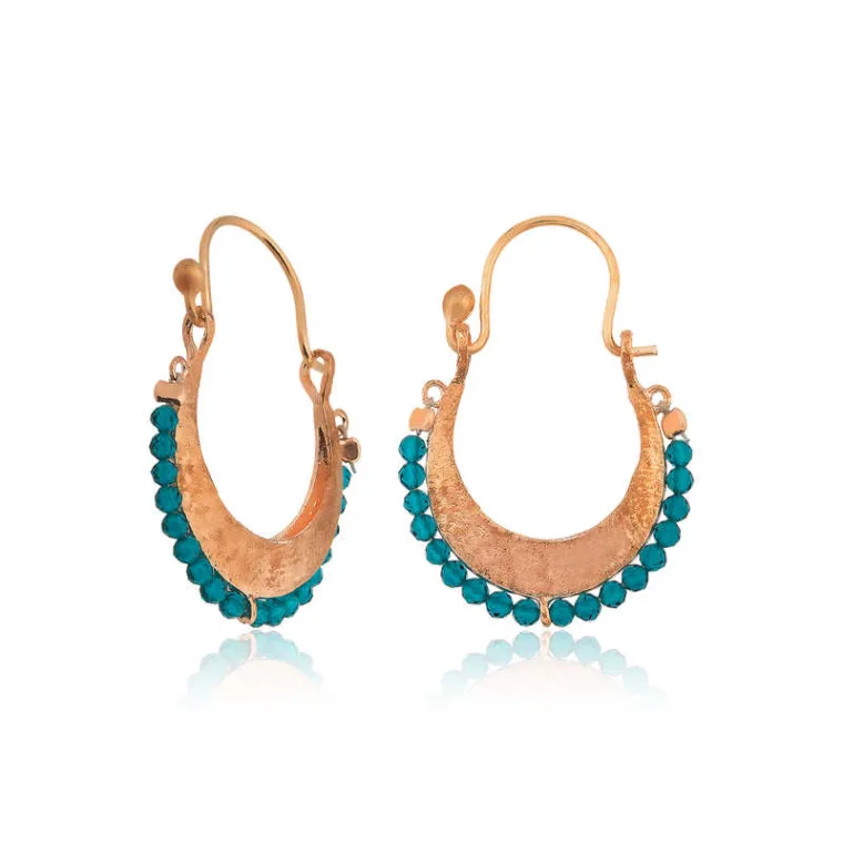 Rose Gold Plated Sterling Silver Turquoise Bohemian Drop Earrings for Women alternate view