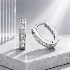 Sterling Silver White Zircon Stud Earrings for Women | Rhodium Plated thumbnail