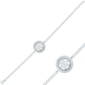 Sterling Silver Snowflake Bracelet for Women | Rhodium Plated Winter Inspired Jewelry thumbnail