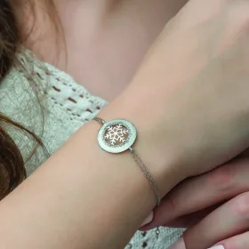 Sterling Silver Snowflake Bracelet for Women | Rhodium Plated Winter Inspired Jewelry - image 2 thumbnail