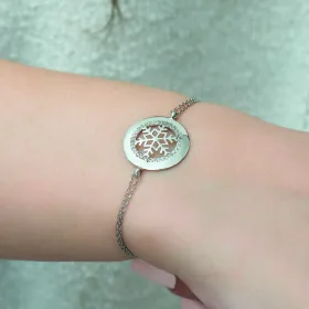Sterling Silver Snowflake Bracelet for Women | Rhodium Plated Winter Inspired Jewelry - image 3 thumbnail