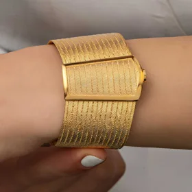 Luxury Handmade Gold Plated 925 Sterling Silver Trabzon Hasır Bracelet for Women | Traditional Multi-Row Ottoman Heritage Jewelry by Silverelle - image 4 thumbnail