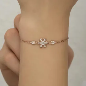 Rose Gold Plated Sterling Silver Snowflake Bracelet for Women – Elegant Winter Inspired Jewelry - image 3 thumbnail
