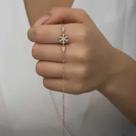 Rose Gold Plated Sterling Silver Snowflake Bracelet for Women – Elegant Winter Inspired Jewelry - image 4 thumbnail