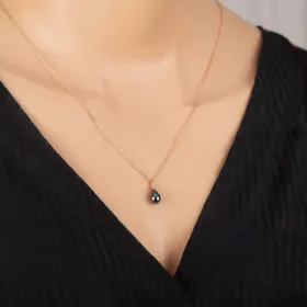 925 Sterling Silver Rose Gold Teardrop Pearl Women’s Necklace | Elegant Cultured Pearl Drop Pendant Jewelry - image 2 thumbnail