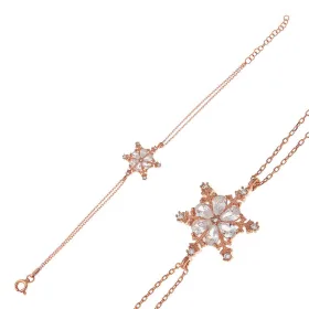 Rose Gold Plated Sterling Silver Snow Flower Bracelet for Women – Elegant Winter Inspired Jewelry - image 2 thumbnail