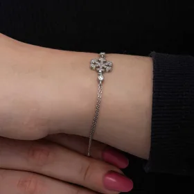 Sterling Silver Snowflake Bracelet for Women – Rhodium Plated Elegant Winter Inspired Jewelry - image 5 thumbnail