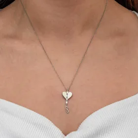 Sterling Silver Heart Infinity Necklace for Women | Rhodium Plated Symbol of Eternal Love - image 3 thumbnail