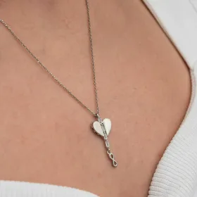 Sterling Silver Heart Infinity Necklace for Women | Rhodium Plated Symbol of Eternal Love - image 4 thumbnail