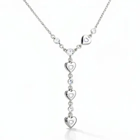 Sterling Silver Sparkling Path to the Heart Pendant Necklace for Women | Romantic Love Symbol Jewelry - image 2 thumbnail