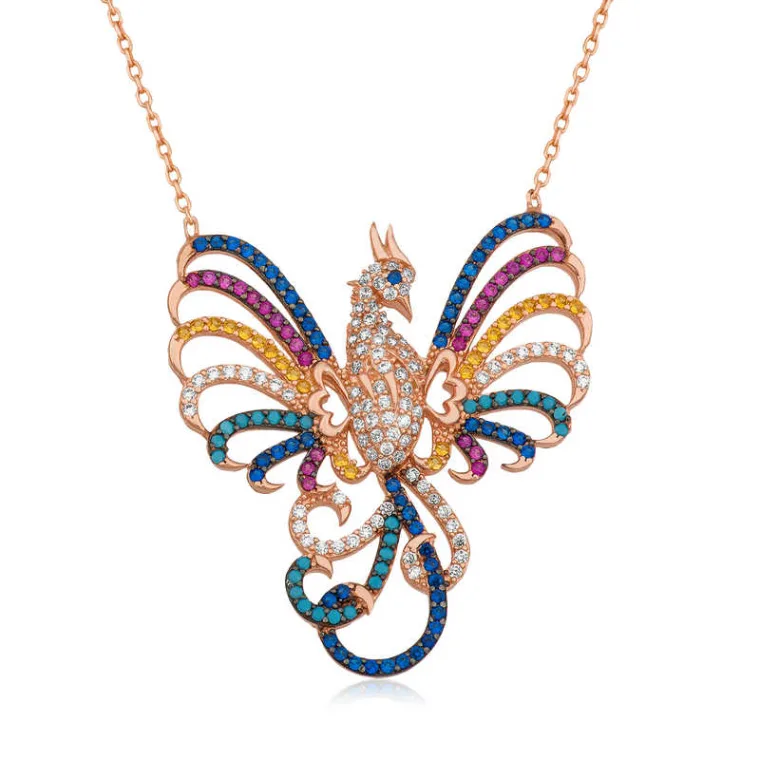 Rose Gold Plated Sterling Silver Phoenix Necklace for Women