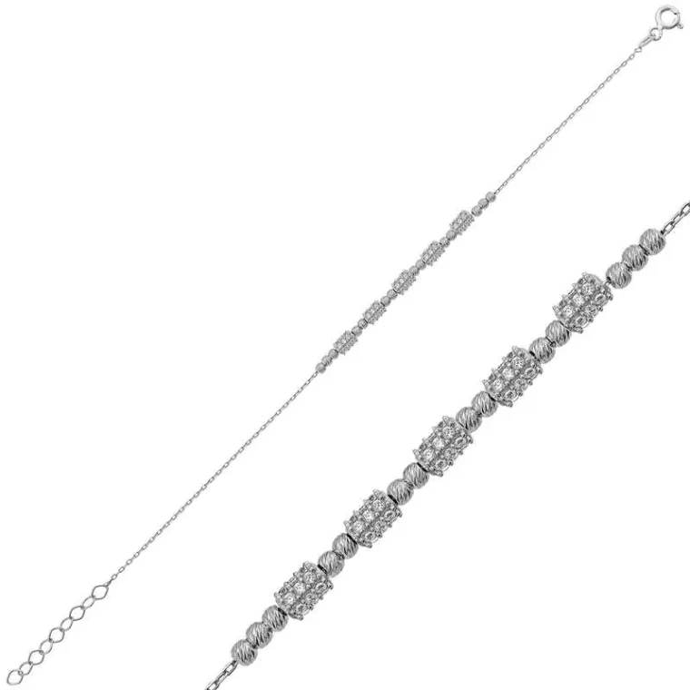 925 Sterling Silver White Dorissa Beaded Bracelet for Women